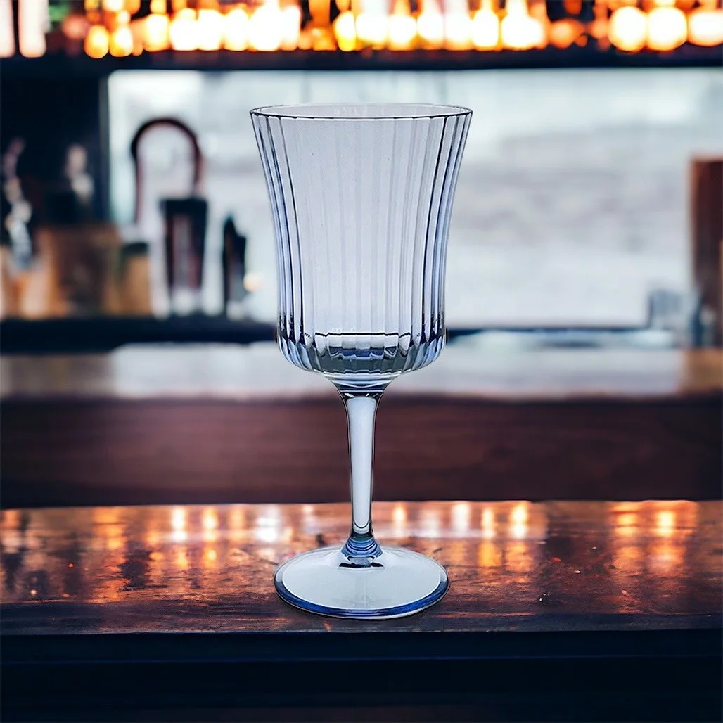 BPA free 14oz Straight line Plastic wine glass