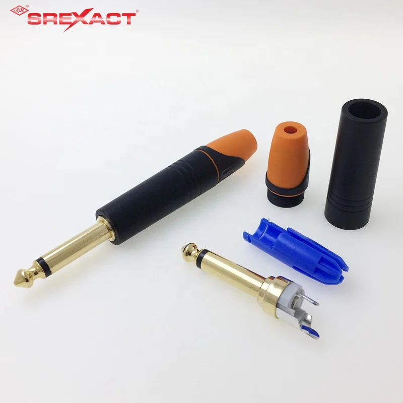 Professional audio connector 6.35mm mono plug male