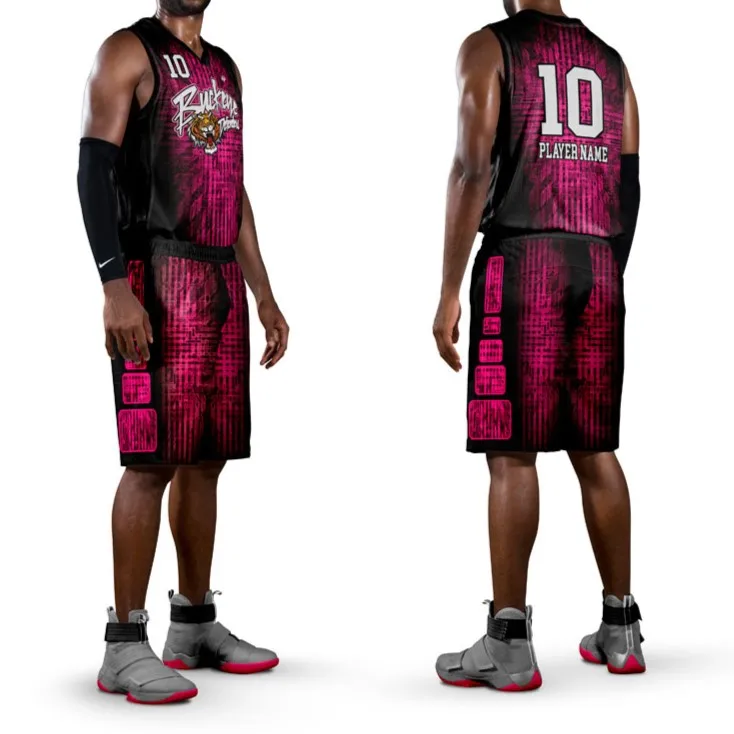 Custom Wholesale Design Retro Sublimation Reversible Basket Ball Kids Singlets Vests Kit Set Shirt Men Basketball Uniform Jersey