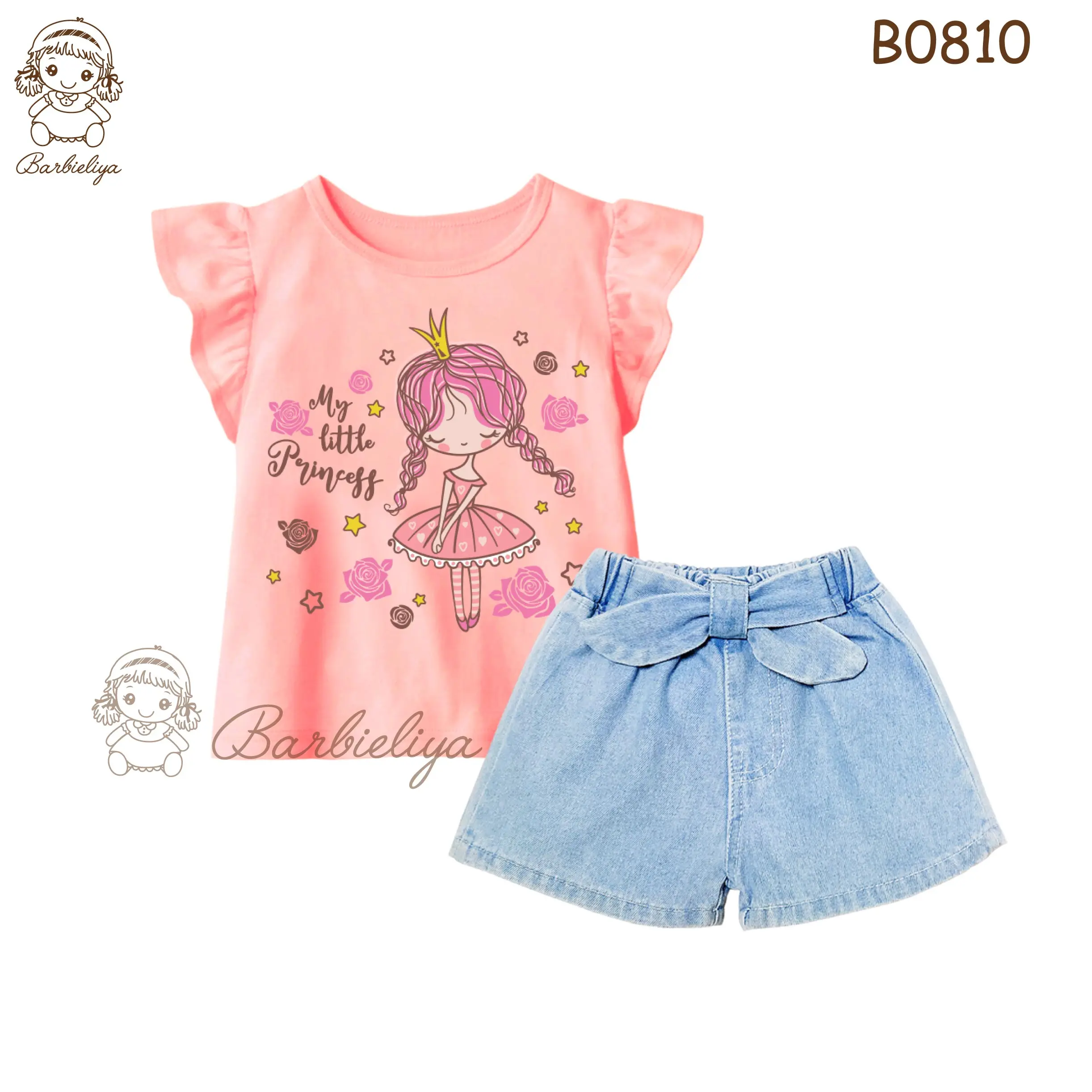 Barbieliya Boy 2 pieces top and pant kids denim set