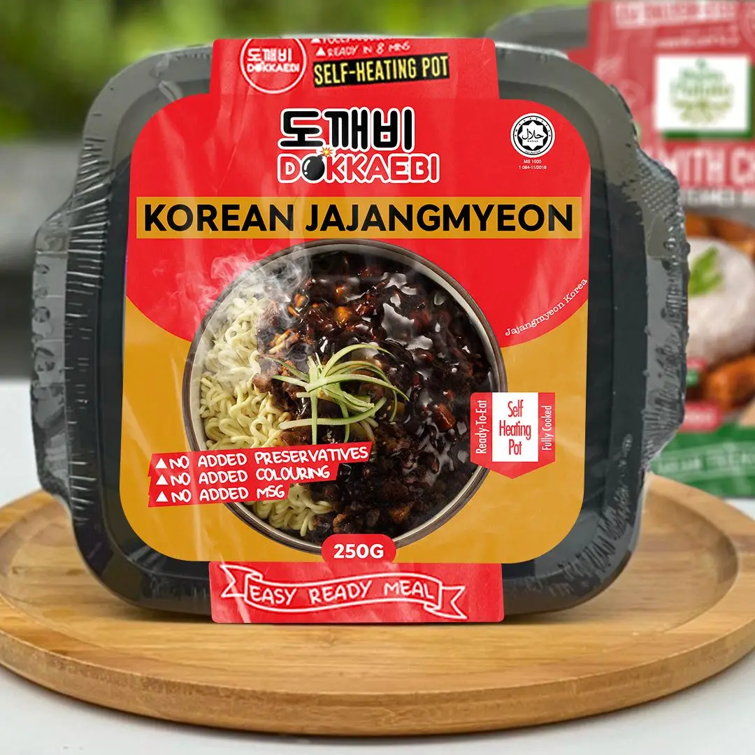 Ready-to-Eat Instant Korean Jajangmyeon Self-Heating Hot Pot Spicy Tasty Meal for Adults and Children