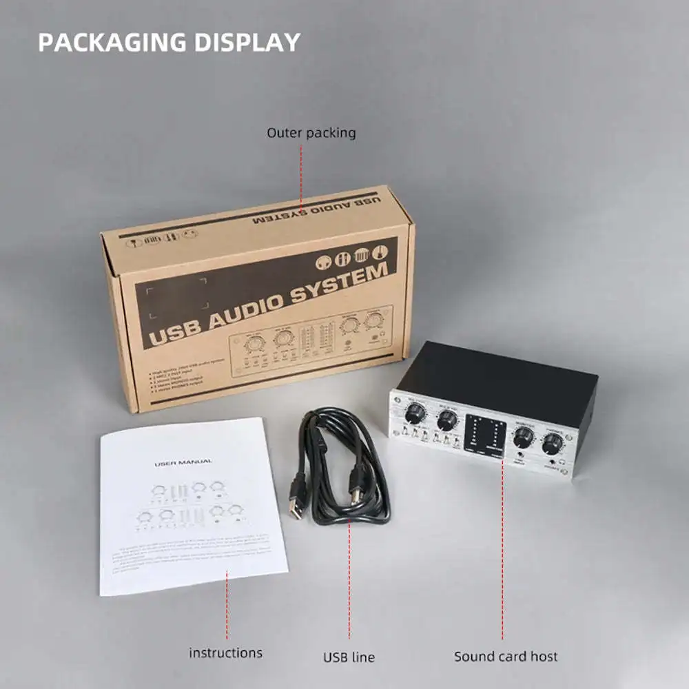 2020 new LY-44T high-quality professional recording external sound card studio sound card