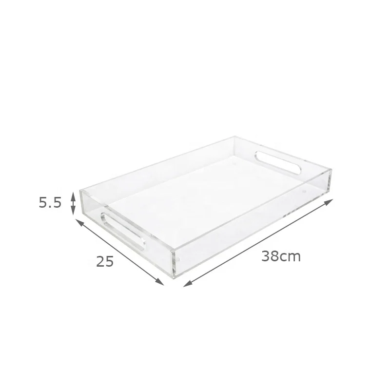 Acrylic Display Tray With Handle For Coffee Table Breakfast Butler