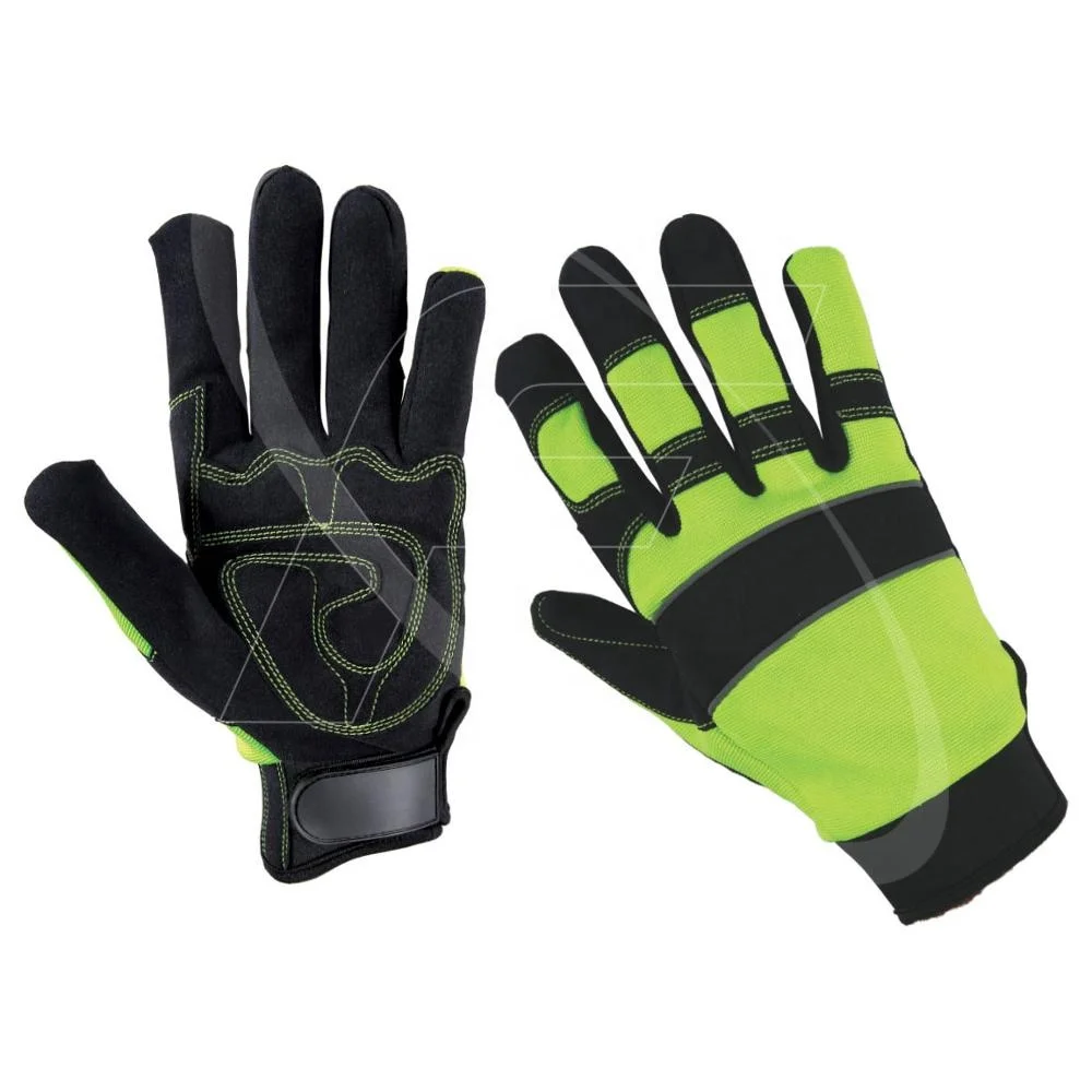 Extreme Grip Leather Gloves Wholesale Iron High Performance Durable Protective colorful Mechanic Leather Gloves from Pakistan