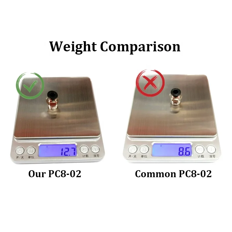 PC Male Connector PC4-M5 PC4-01 PC4-02 PC4-03 Brass Pneumatic Fitting Straight Push Fitting Pneumatic Pu Tube Fittings