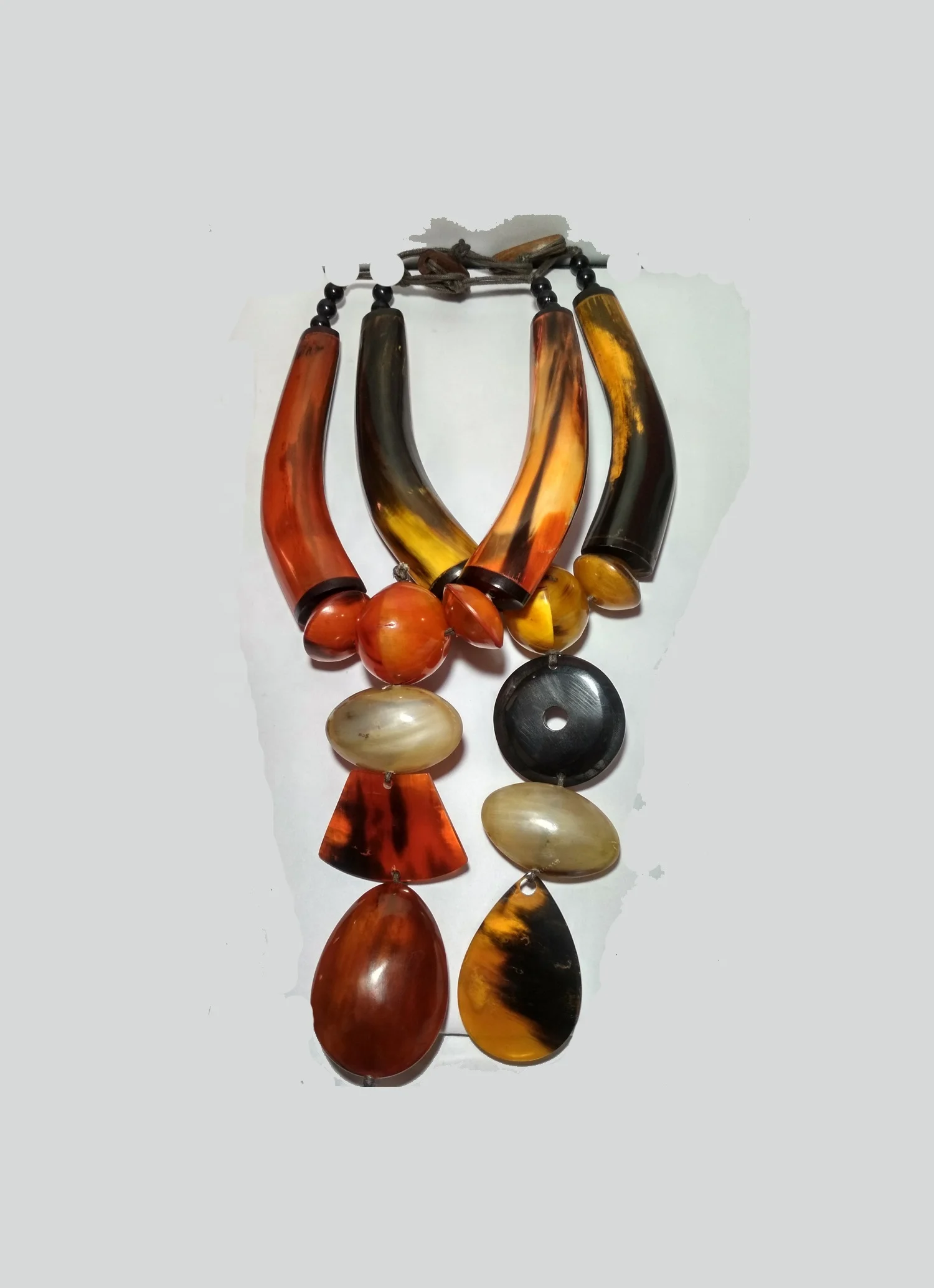 Vintage New look Buffalo Horn Long Boho Fashion Necklace Large Size Bohemian Neck Chains for Women Boho Fashion Necklace