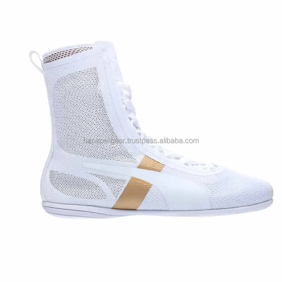 Wholesale Price Professional Leather Martial Arts Training Shoes Breathable Mesh Boxing Shoes Wrestling Shoes 2024