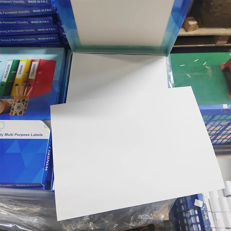 White Square Sticker Direct Transparent Glossy Paper Sailing Labels A4 Sizes For Thermal Printer