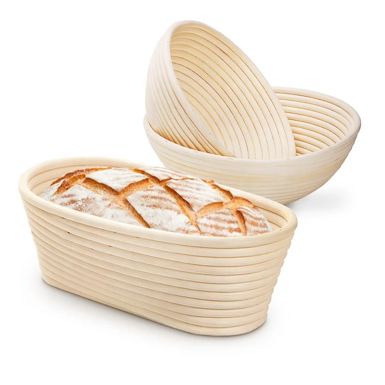 Bakeware Handmade Indonesian Rattan Brotform Bread Proofing Bannetons Basket Oval