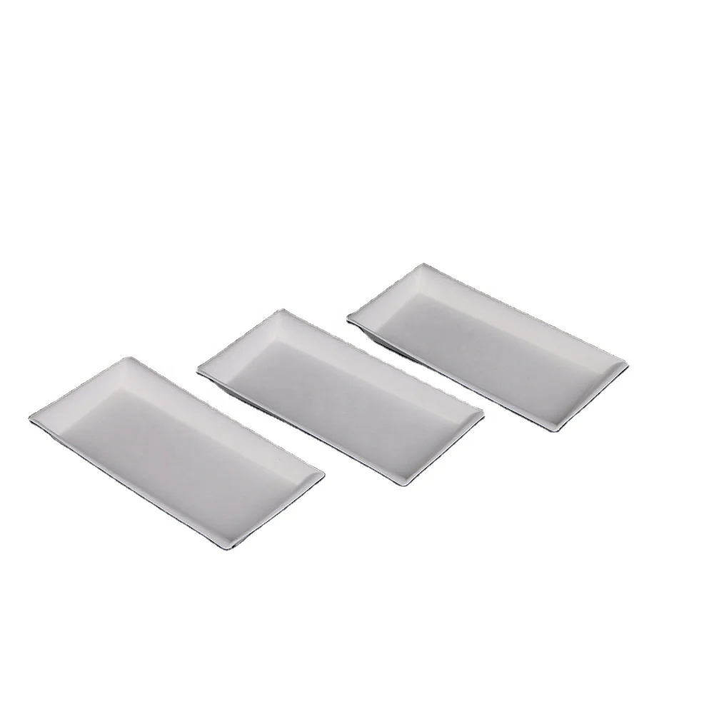 Disposable custom sugarcane pulp bagasse party plates rectangular paper bread plate raw material