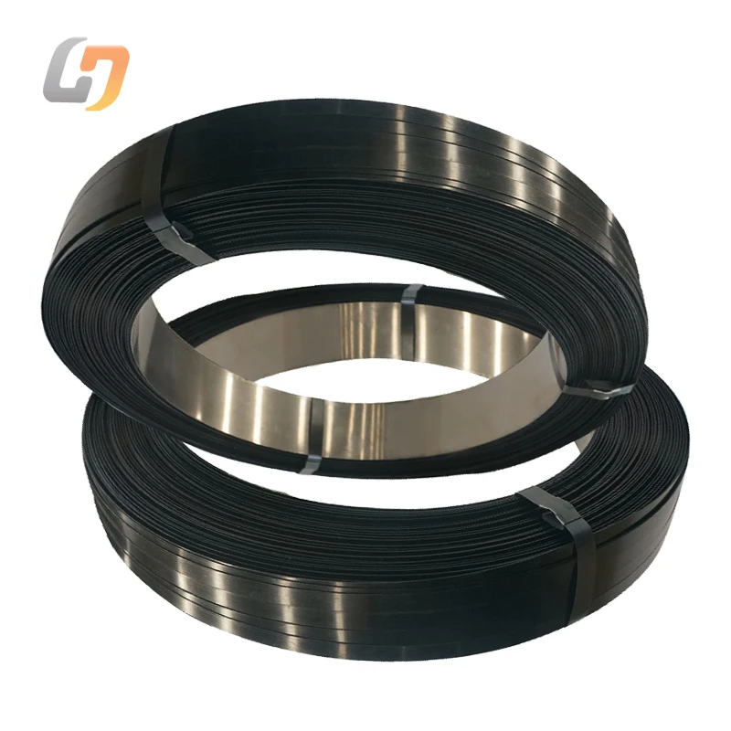 Factory direct price 0.6*16mm black painted waxed oscillated winding steel strapping band steel banding strap steel tape