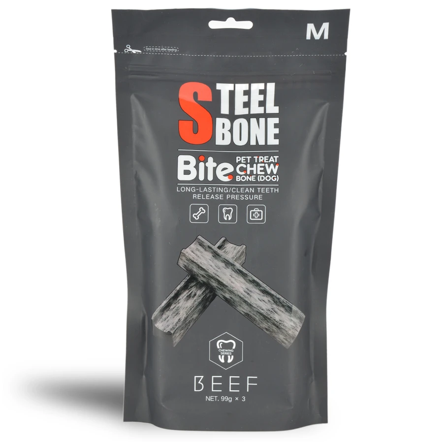 Steel bone DENTAL BONE M03 BEEF H STYLE _BAG 99gr x 3PCS BAG