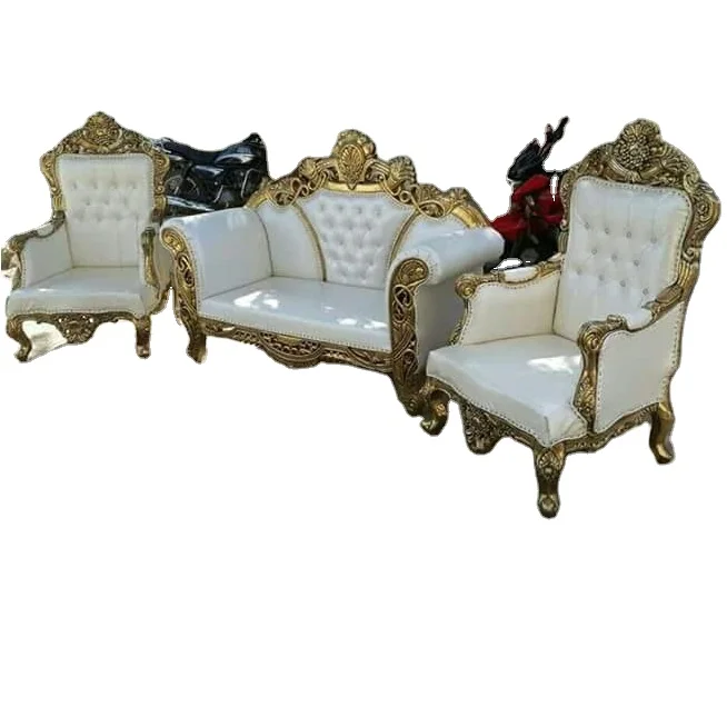 Luxury New Design Single Gold Stainless Steel Wedding Sofa for Bride and Groom Stage Decoration Sofa available for sale