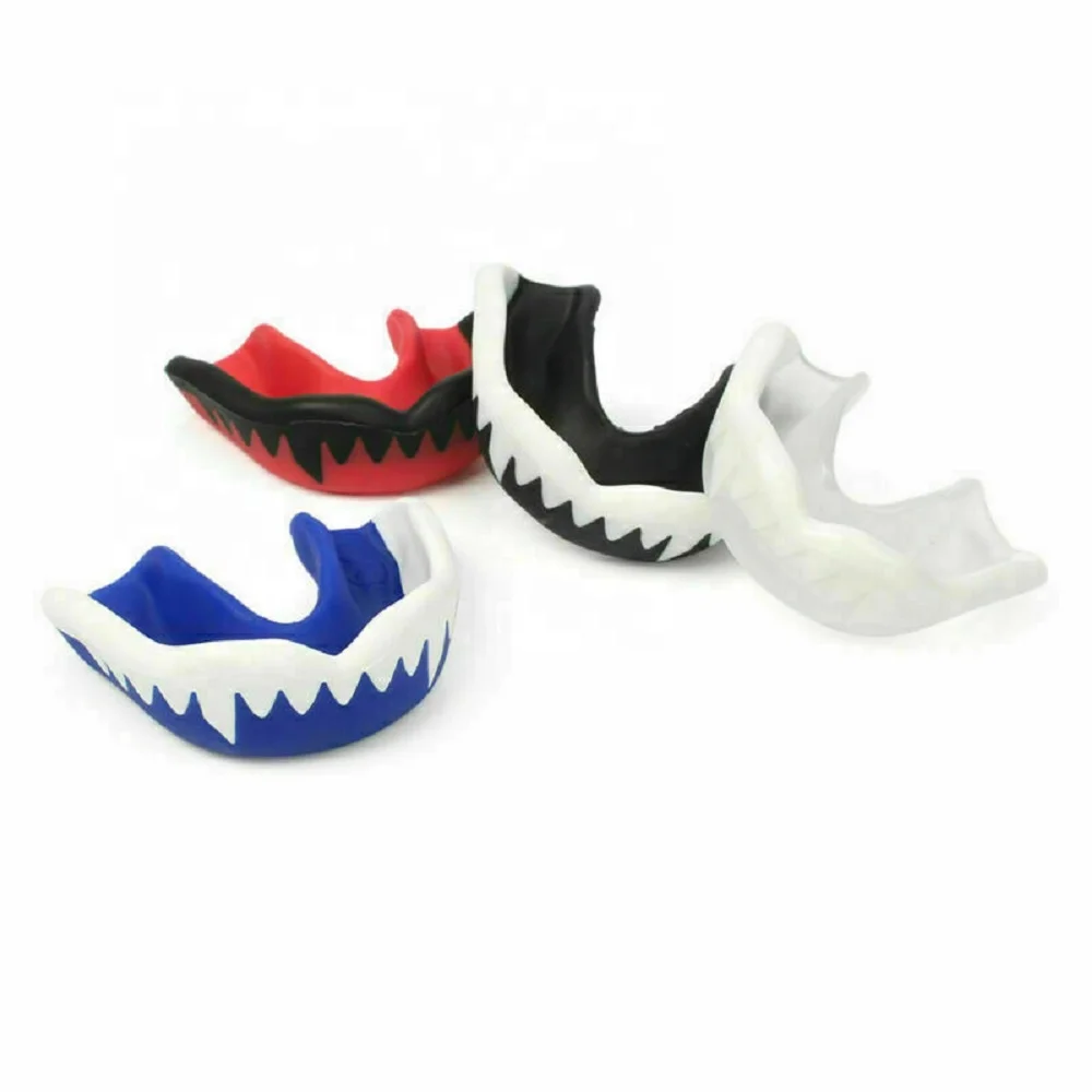 Mouthpiece Gum Shield Custom Logo Fangs Printed Mouthguard Boxing Basketball Football MMA BJJ Lacrosse Hockey Mouth Guard Adults