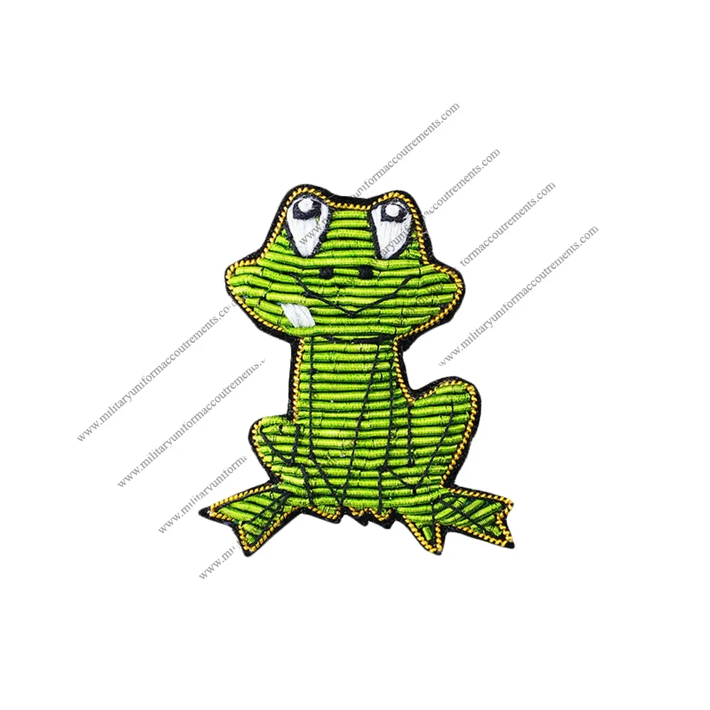 Fashion Bullion Wire Embroidery Frog Brooches  China Bullion Wire Hand Embroidery brooch copy