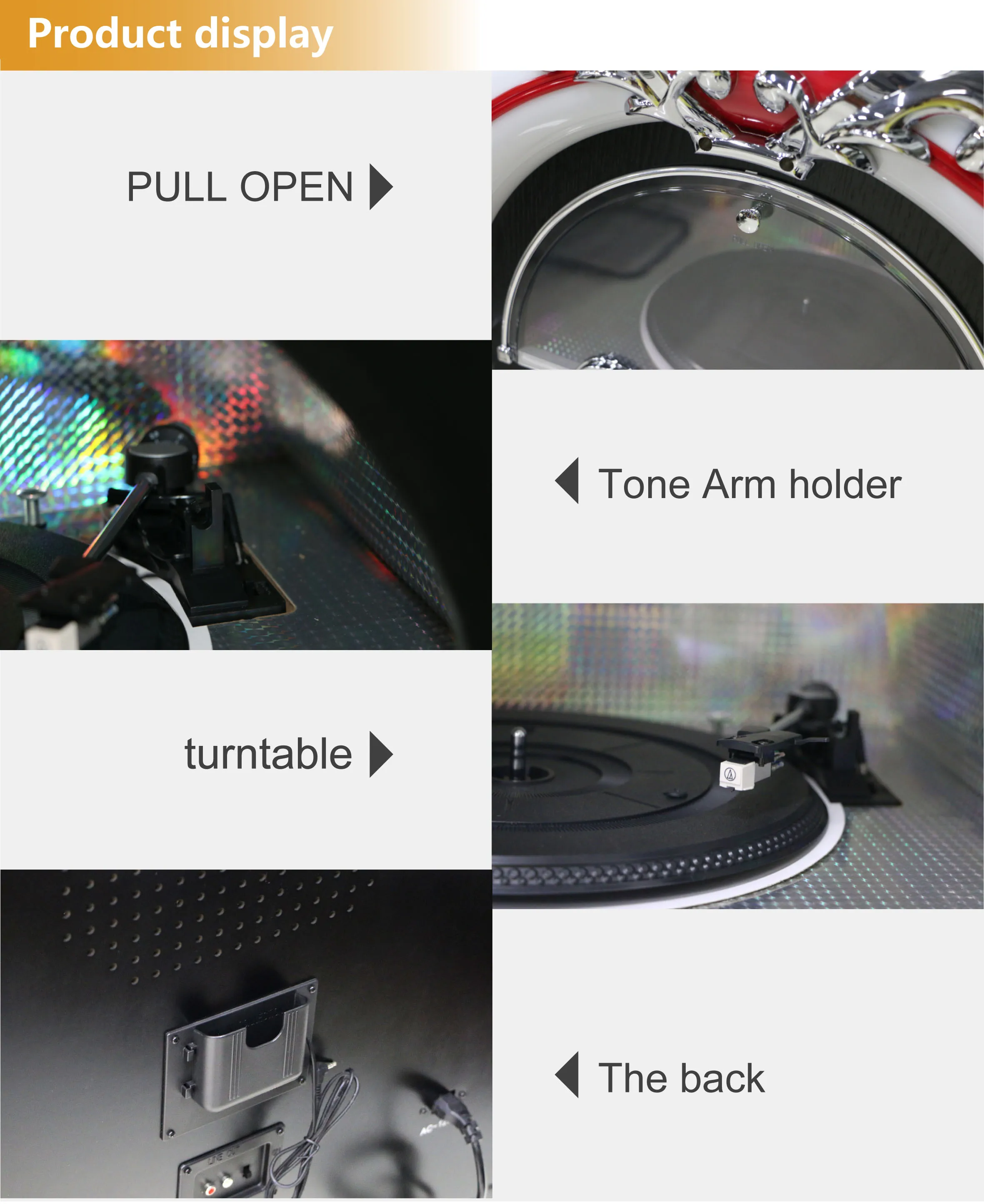 Ретро FM PHONO CD BT большой светодиодный свет пользовательские jukbox bluetooth партии S 50 Вт + 50 Вт сабвуфер беспроводной динамик