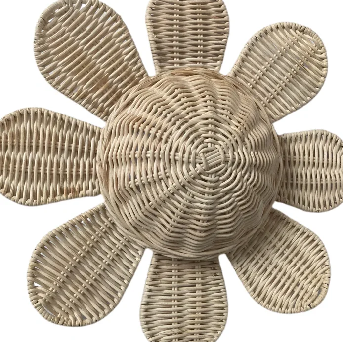 Multicolor Butterfly Rattan nursery Ivy Flower Bloom Wall Hanging Wicker Kitchen handicraft made in Vietnam