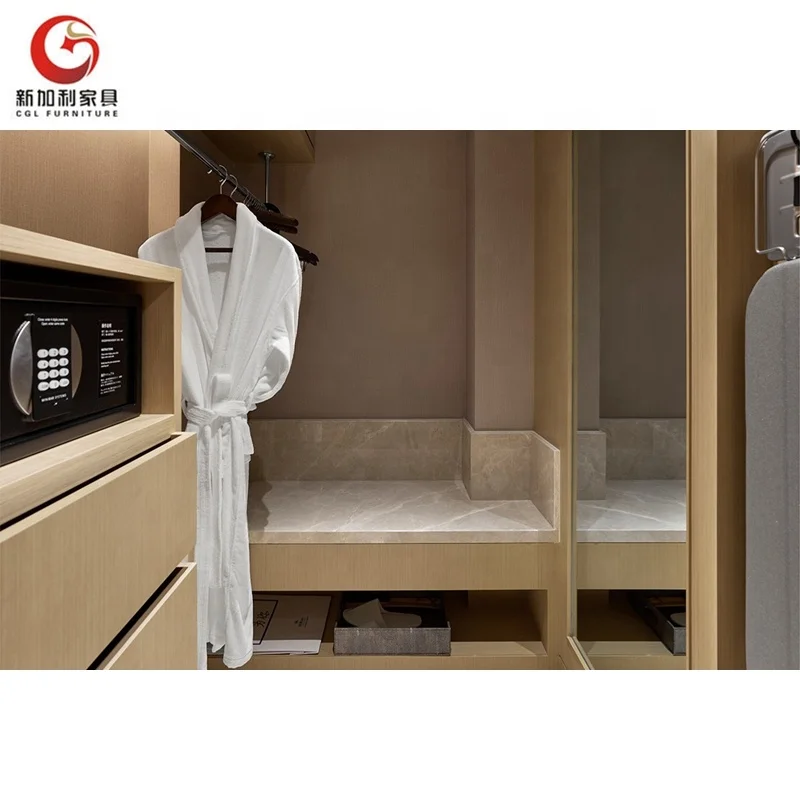 CGL Wholesale Holiday Inn Express Hotel Furniture Suites Wooden Bed Frame Headboard Hotel Room Furniture For Sale