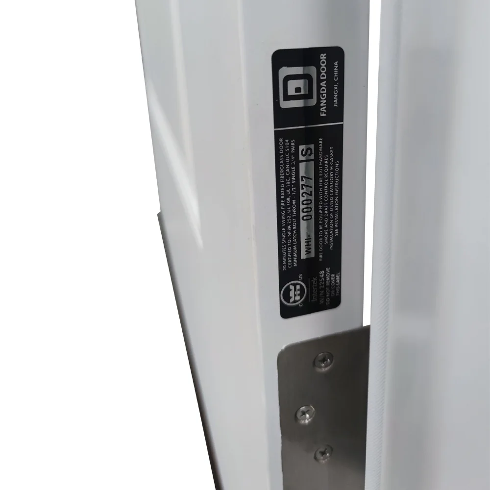 Fangda American market 20 minutes primed fiberglass 2 panels fire door system