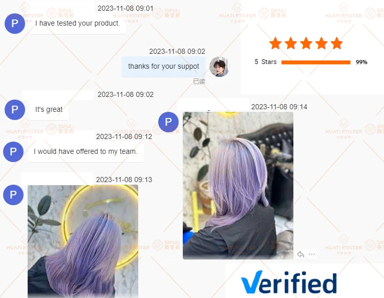 Huati Sifuli bibop 100ml Ammonia free Hair blue blond Dye purple pink silver red color cream Professional Salon Use Permanent