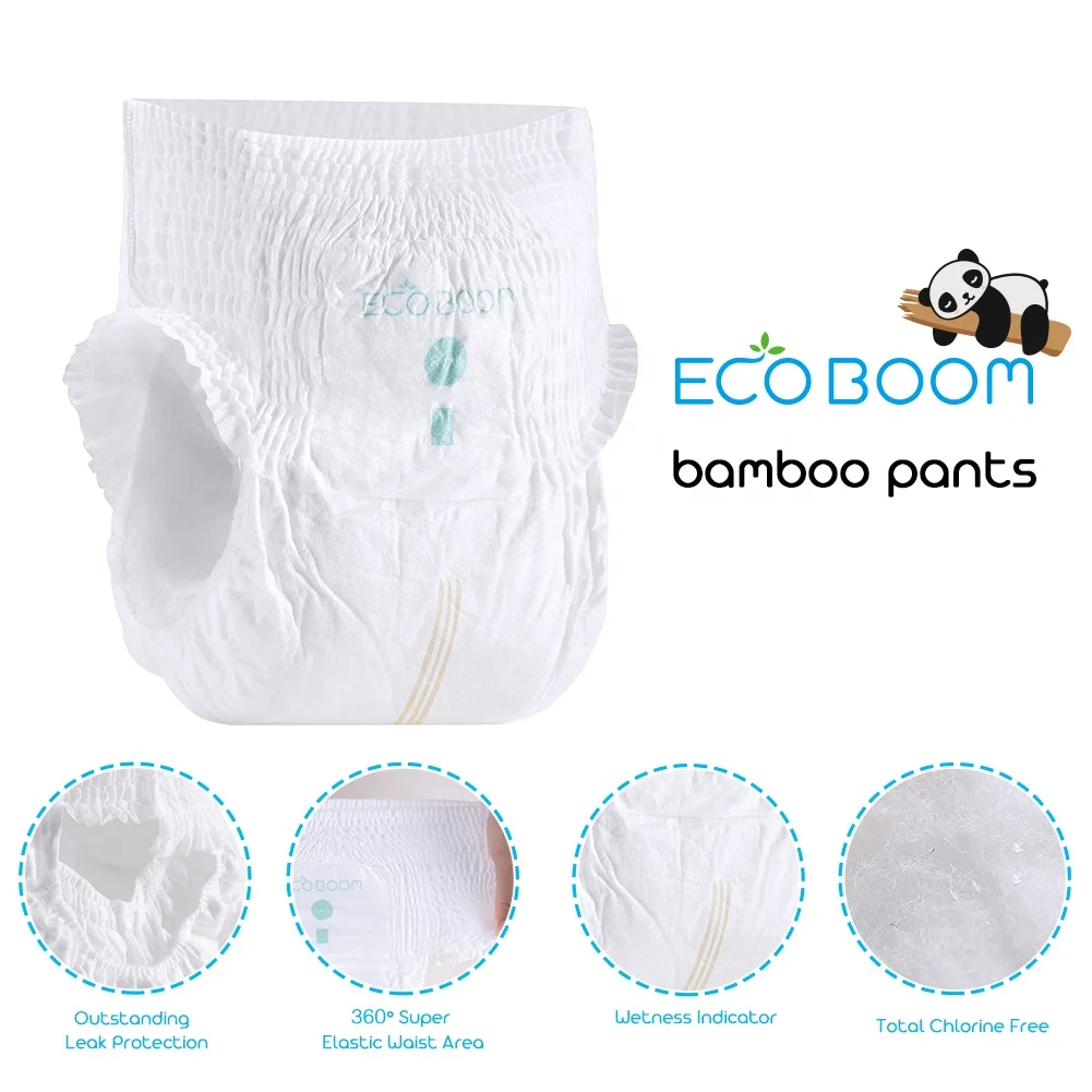 ECO BOOM new fashion disposable eco friendly organic biodegradable bamboo baby training pants nappy for kid