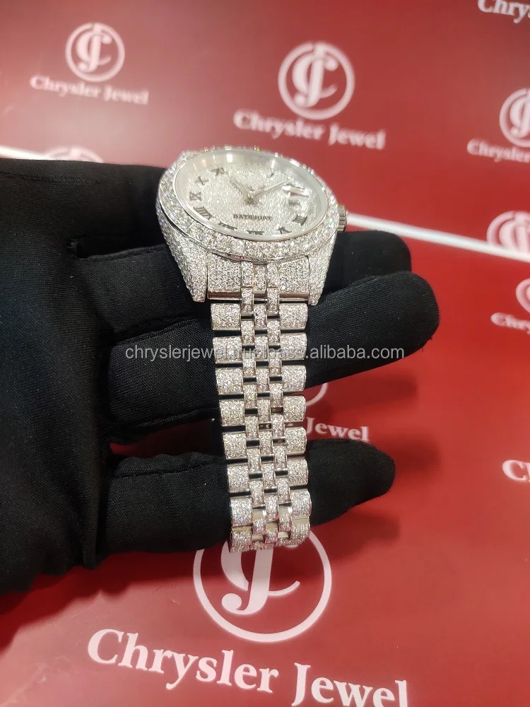 Luxury Alibaba 2024 Best Seller Supplier Manufacturer Wholesaler Exporter Good Price Moissanite Vvs Iced Out Watches In India