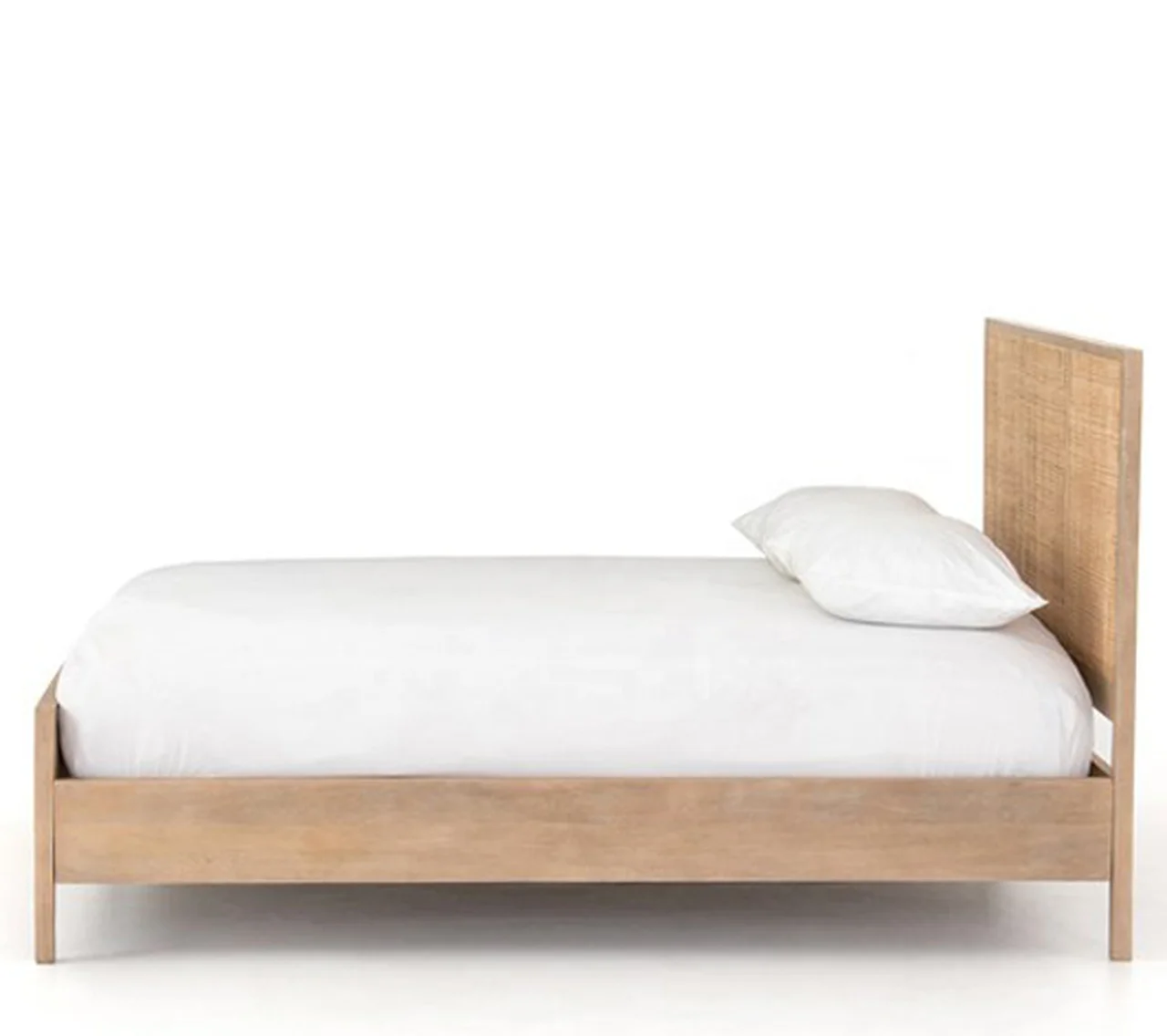 Vintage Industrial Rattan Cane King Size Bed Indian Jodhpur King Queen Size Bed Frame & Headboard Modern Rattan Cane Furniture