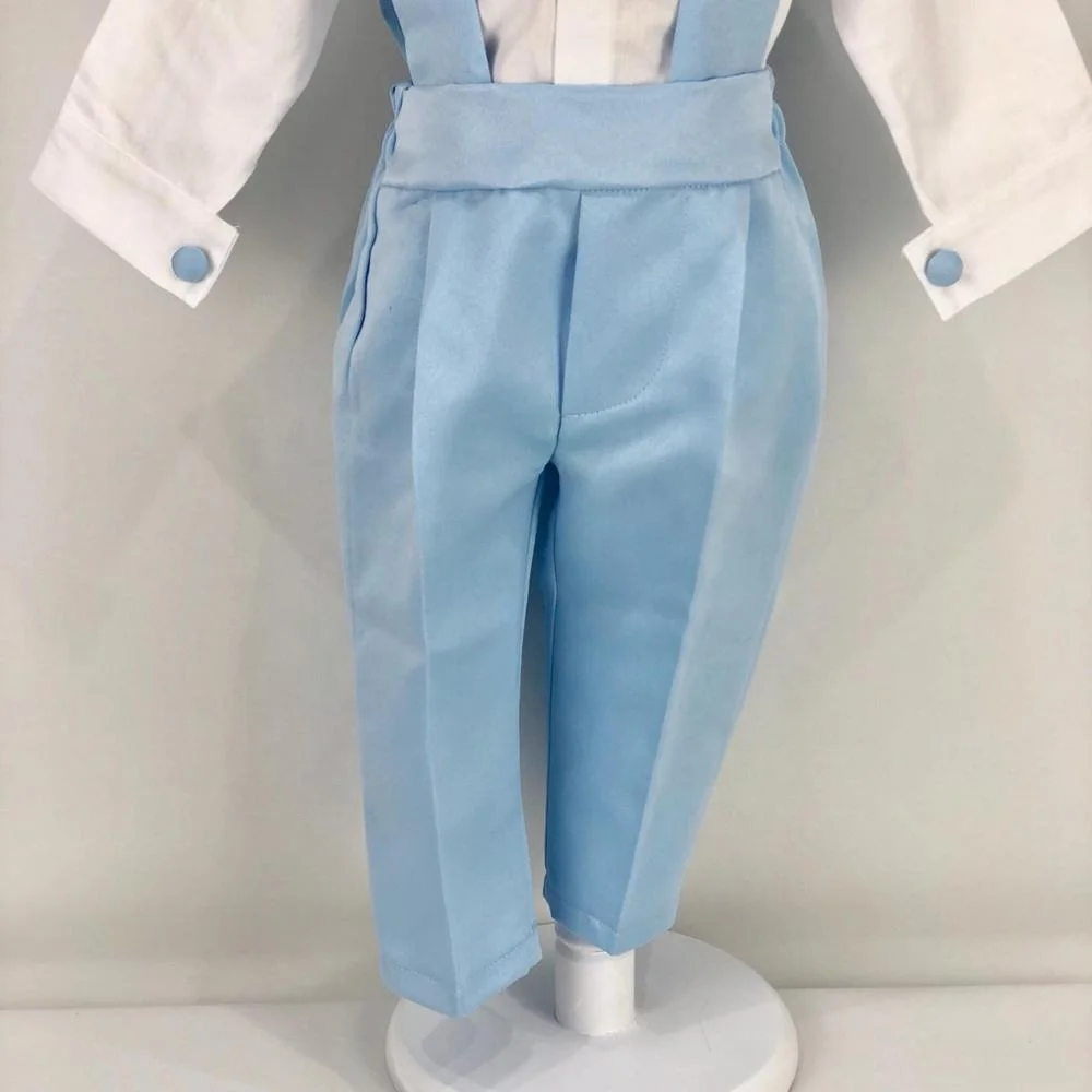 Summer Wholesale Children Modern Luxury Birthday High Quality Kids Clothes Clothing Custom Blue Boy Suit Baby Vest And Pants