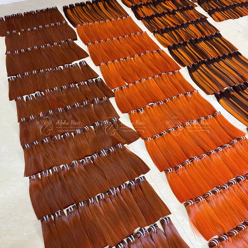 Hot Sale This Month Custom Color Bone Straight Competitive Price Genius Weft Human Hair Extensions Vietnamese Raw Hair Bob Wigs