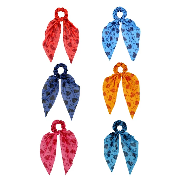 Buy Fashion Printed Rubber Bands in Assorted color Stylish Ribbon Rubber Hairband Hair Tie Accessories Collection 2022