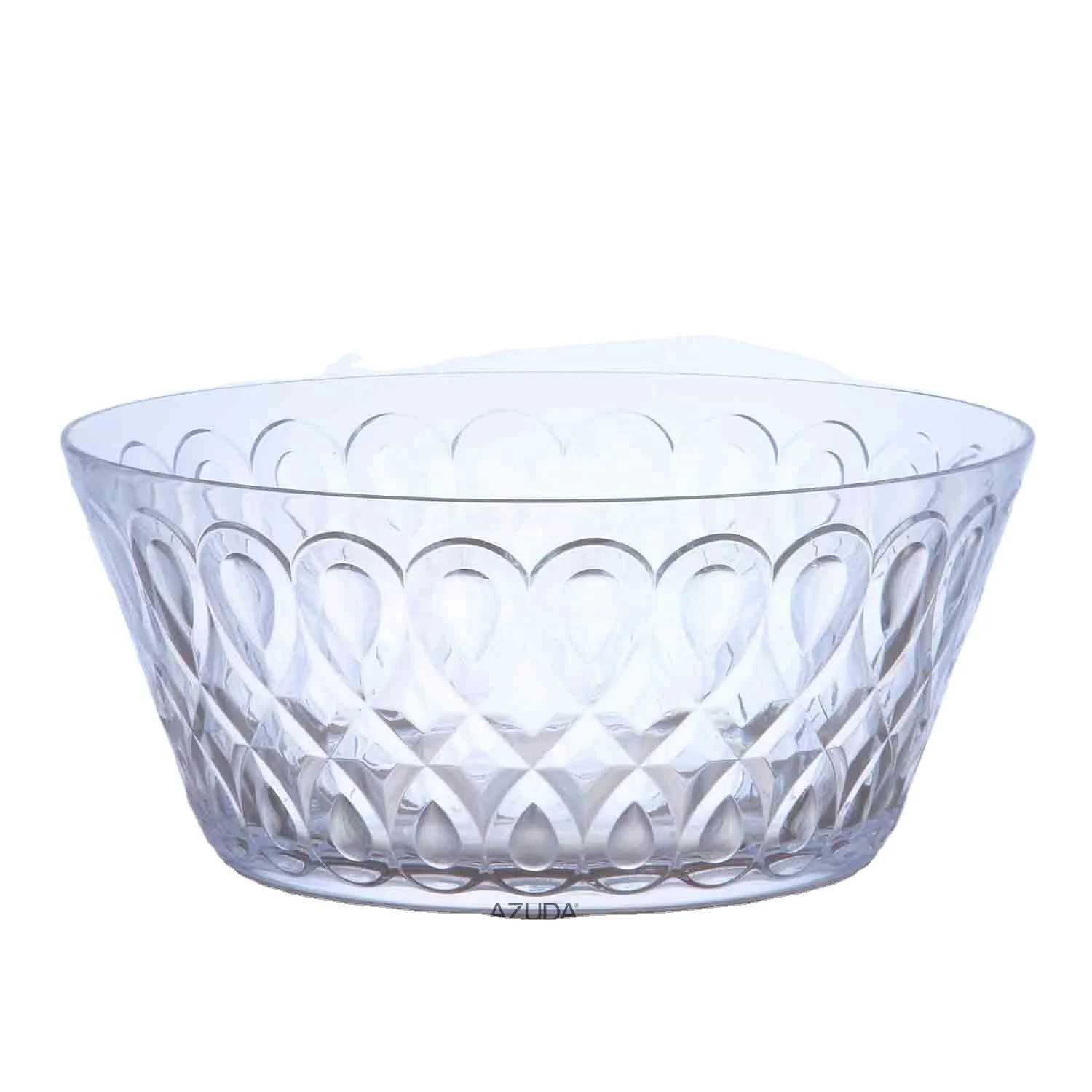 
AZUDA_Peacock Transparent Plastic Salad Bowl Large 