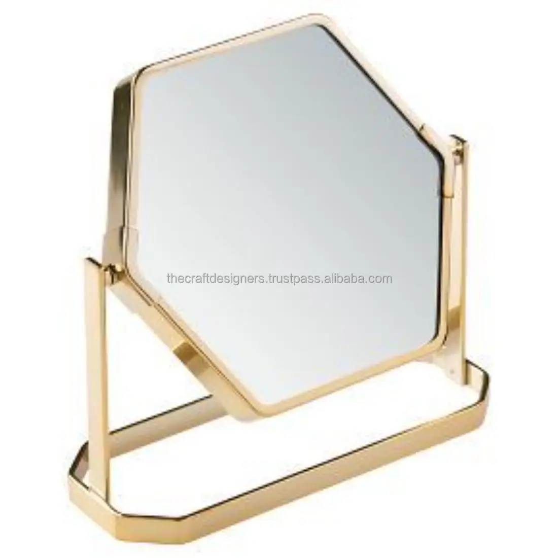 Wholesale Modern Brass Gold Vanity Mirror Personalized Ladies Makeup Table with Impressive Prices for Cosmetic Use