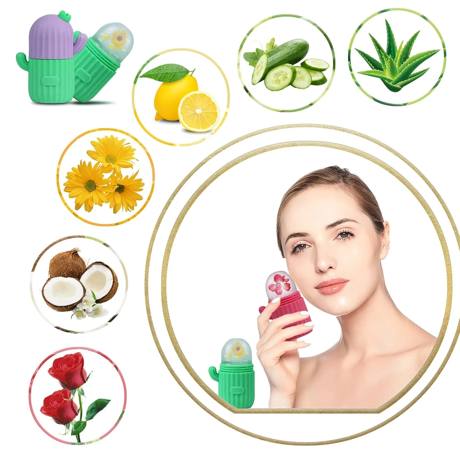 Ice Face Roller, Ice Roller for Face and Eyes, Ice Facial Cube, Silicone Ice Mold Beauty, Skin Care Tools, Face Massage Tool