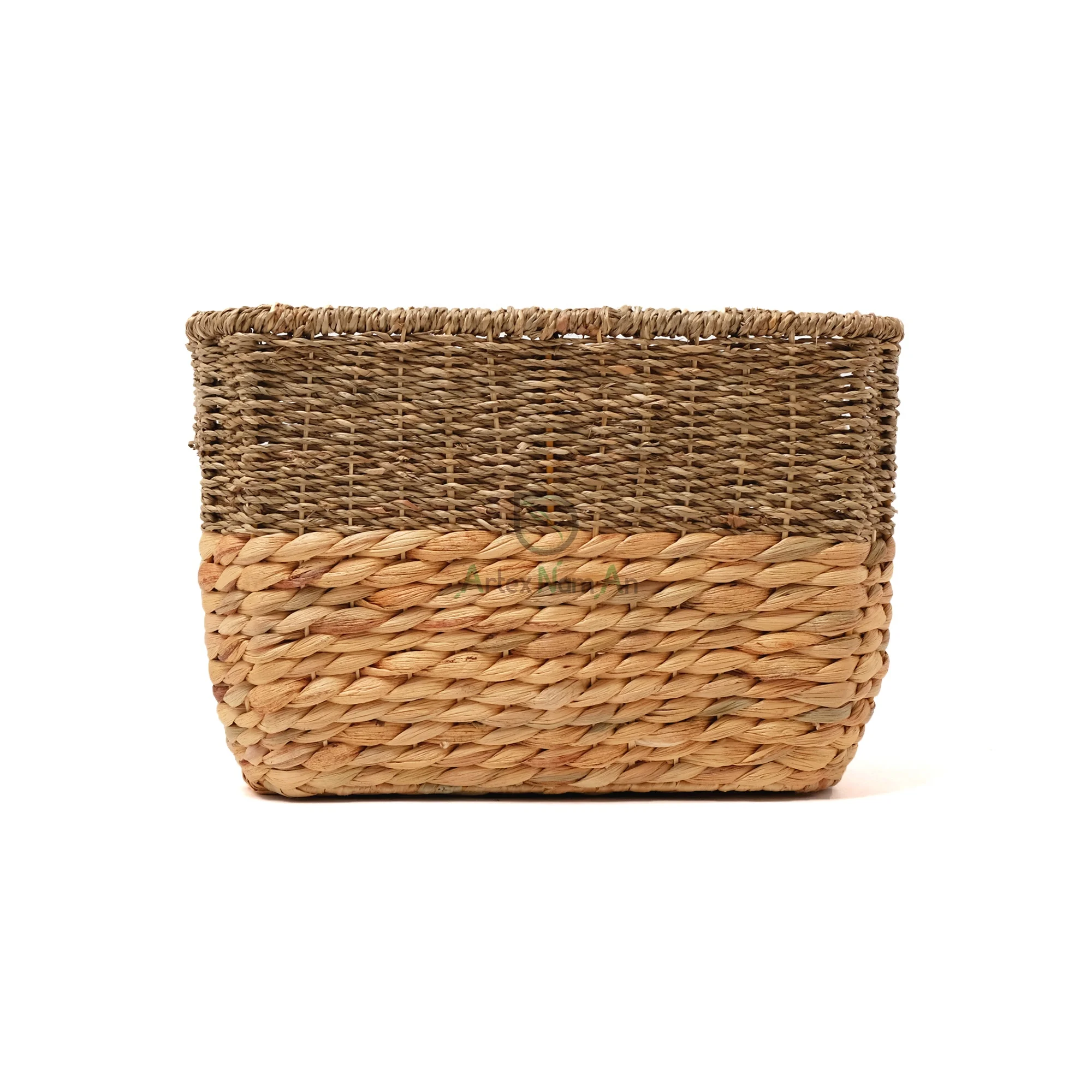 Seagrass mix water hyacinth storage basket/wicker rectangular stackable basket organizer/storage tote for minimalist home decor