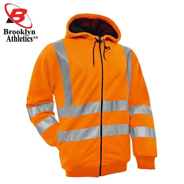 Hi Vis Hoodies are hooded sweatshirts with reflectivity available  Men Work Reflector tape hoodie