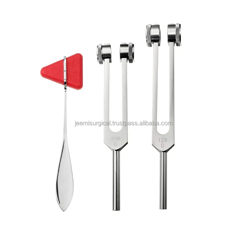Latest Design 128HZ Aluminum Alloy Silver Tuning Fork Chakra Hammer Ball Diagnostic Tool for Sound Care