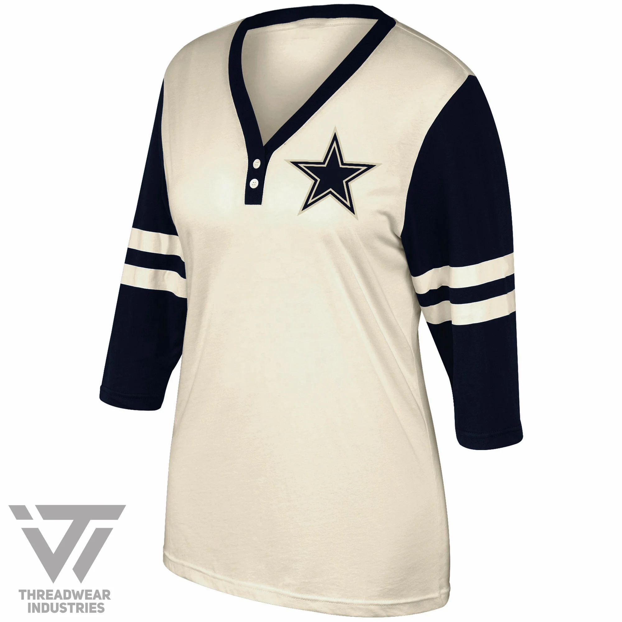 Изготовленные на заказ с v-образным вырезом Женские NFL Футбол пуловер исторический Star Футболка логотипом