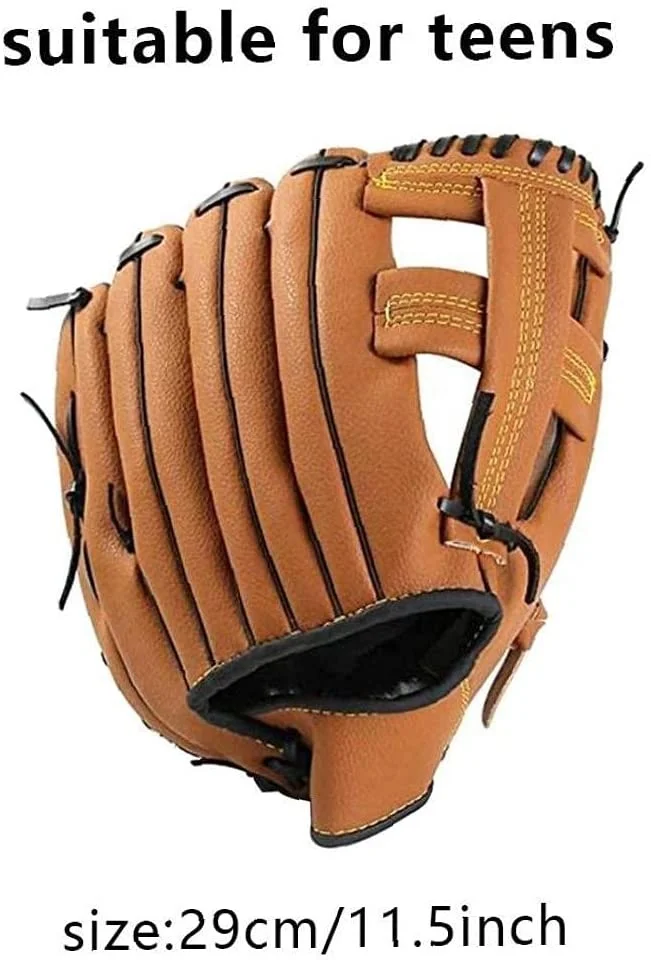 Бейсбольные перчатки высшего качества прочные из искусственной кожи для Софтбола с левой стороны молодежи оптовая продажа бейсбольные коричневого цвета