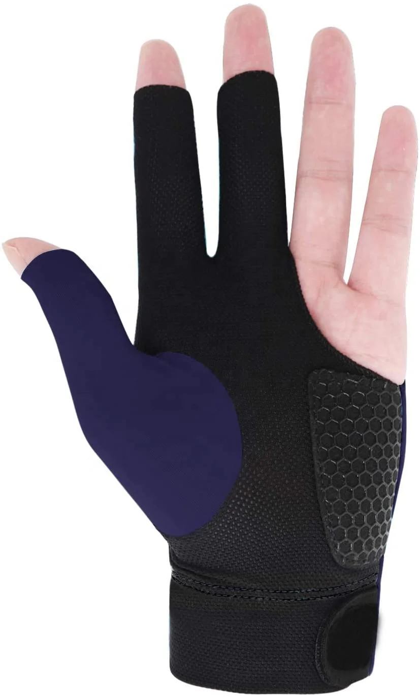 Whosale Good Quality Open toed Snooker Billiard Cue Glove Three Finger Gloves Black Red Game White