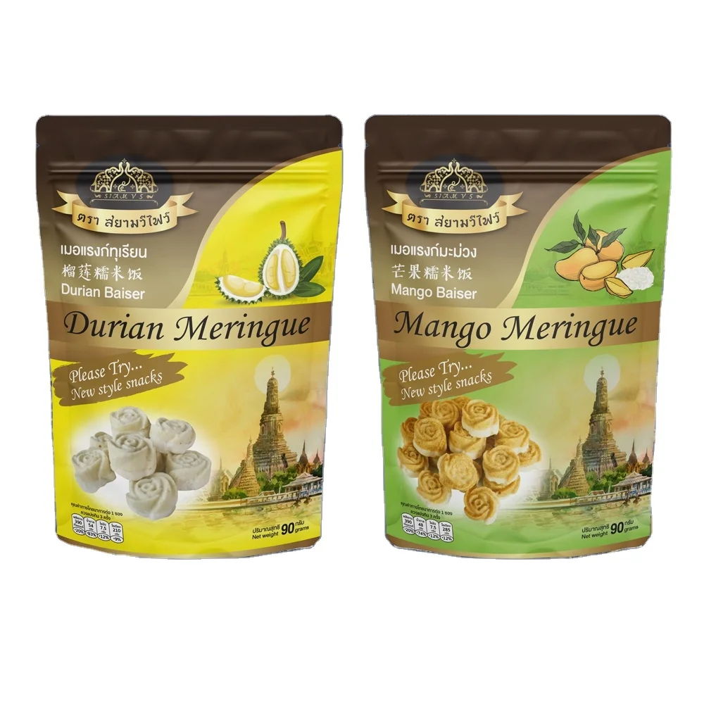 Premium Thailand Dried Organic Durian and Mangoes Meringue and Mango Fruit Sweet Tasty Snack