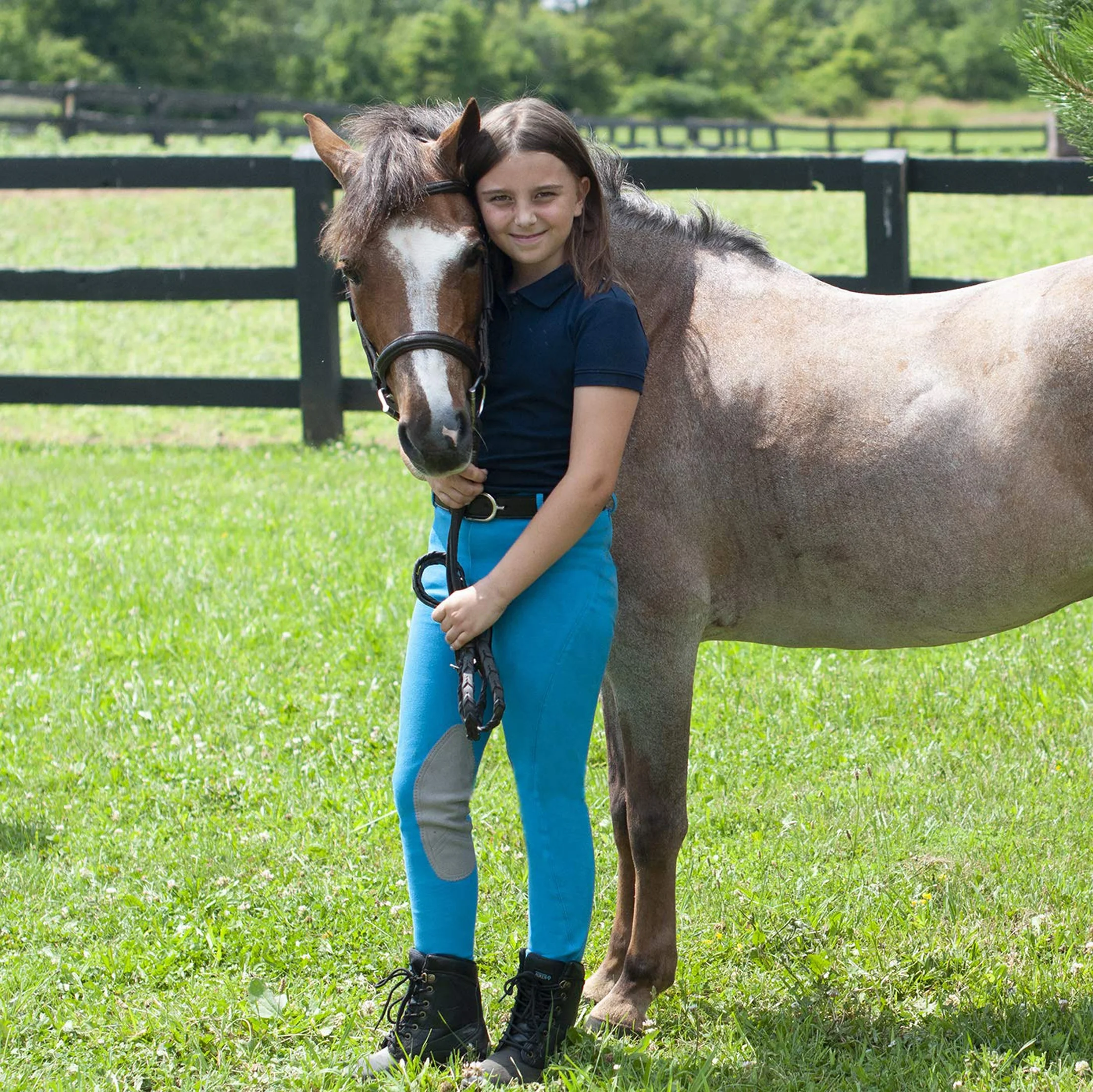 Horsekraft Equestrian Clothing Stretchable Pants Cotton Spandex Fabric Suede Knee Patch Kids Breeches from Indian Exporters