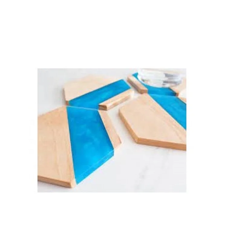 Indian Handicraft Wooden Resin Mats & Pads New Production Cheap Price High Quality Home Decoration Resin & Wood Joint Coaster