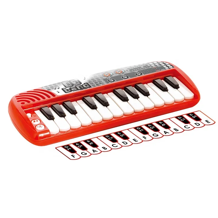 24 Key Kids Pretend Play Musician Other Baby Toys Mini Electronic Piano Keyboard Unisex ABS Mini Guitar Plastic Toy 2 to 4 Years
