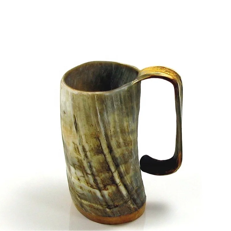 New Design Beer Drinking Mug Distinctive Handle Tankard Horn Mug Trending Quality Horn Drinking Mugs Wholesaler and Manufacture