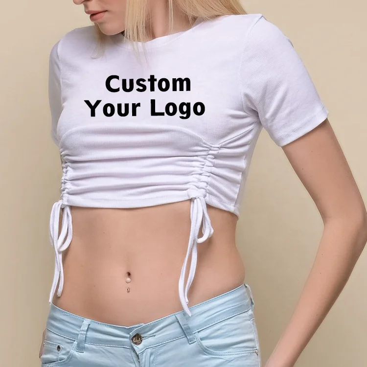 REDHIT SPORTS TOPSHOW Пользовательский логотип Дизайнерский Модный летний фирменный кроп-Топ Футболка Оптовая Продажа Индивидуальные женские футболки