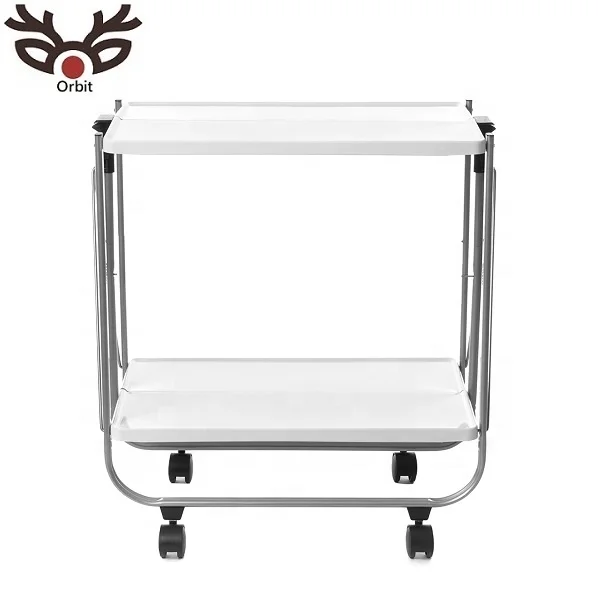 Home Furniture 2 Tier Folding Bar Cart Utility Cart