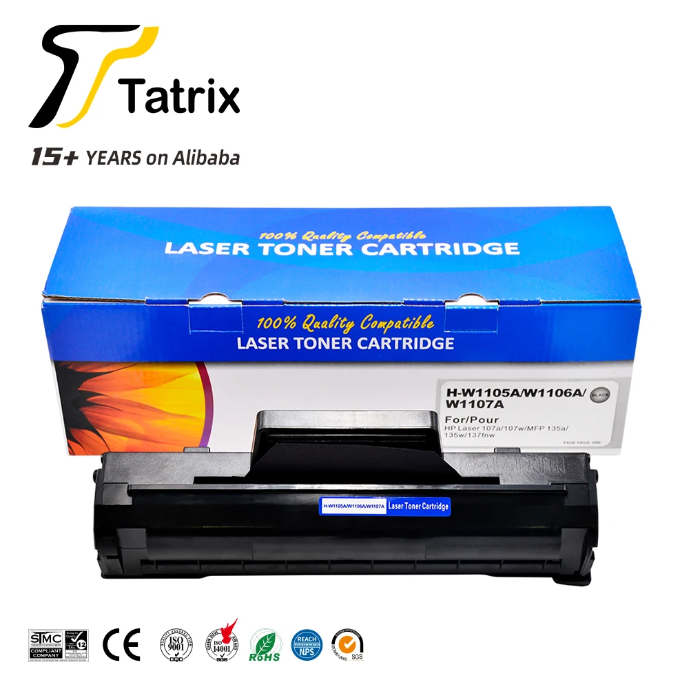 Tatrix W1105A W1106A toner 105a W1107A 106A 107A Compatible Laser Black Toner Cartridge for HP Laser 107a 107w MFP 135a 135w etc