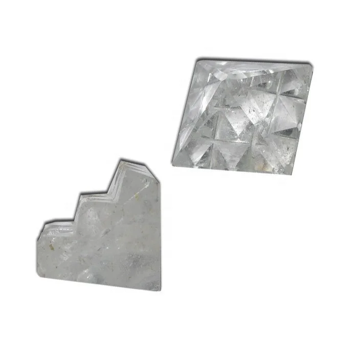 Wholesale Crystal Quartz Lemurian 9  Cut Vastu Pyramid Natural Crystal Gemstone Agate Bulk Lemurian Pyramid For Sale