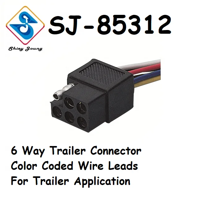 Trailer Truck Auto Marine 6 Way Wire 6P Factory Customized Trailer Connector