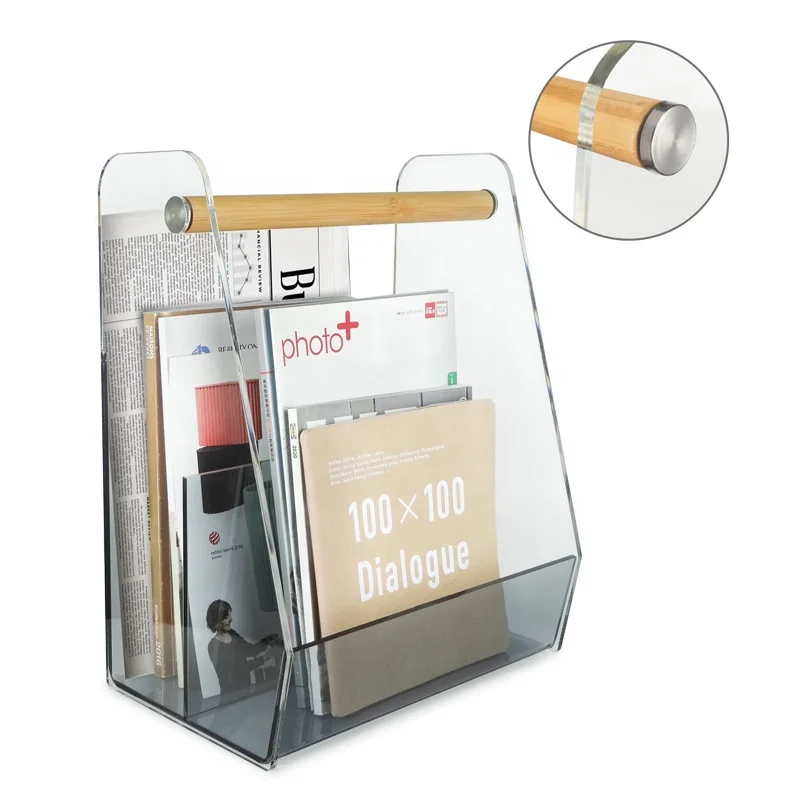 Современная акриловая подставка для магазинов с бамбуковой